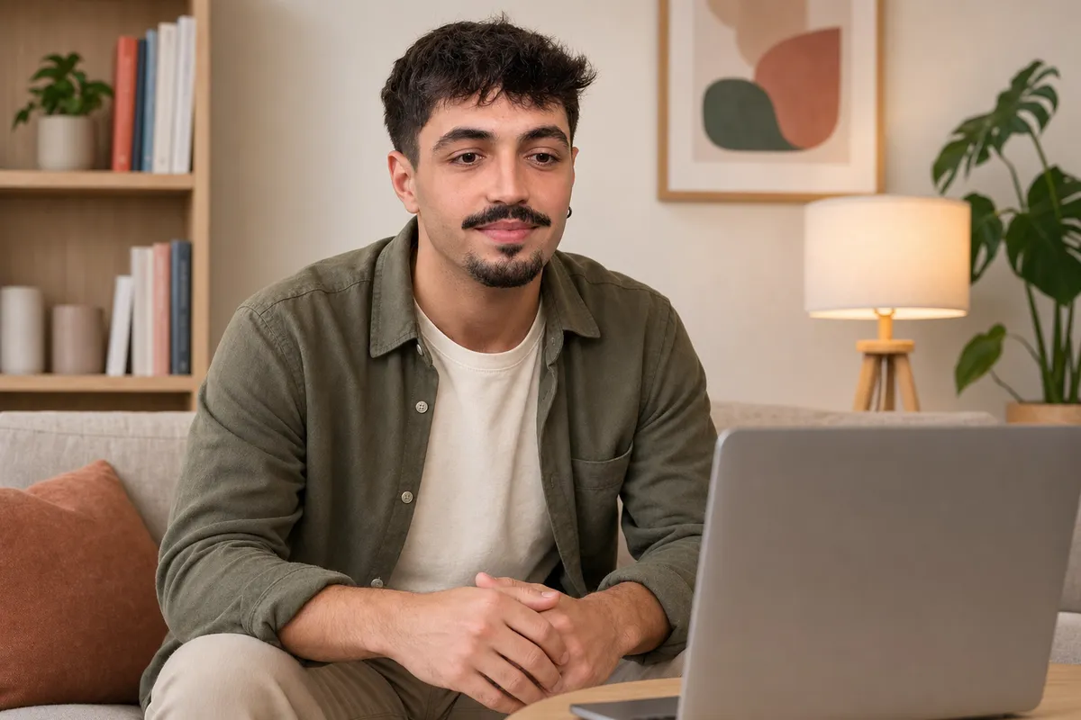 Cliente hablando con su psicóloga online sobre ansiedad